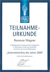 Unternehmerfrau des Jahres 2008, Ramona Wagner